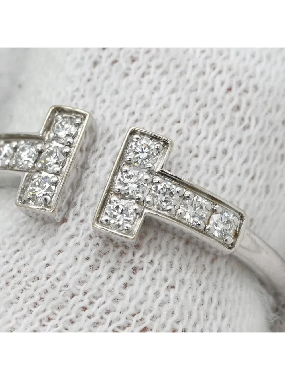 Tiffany & Co Ring T Diamond Wire White Gold T& 18K WG